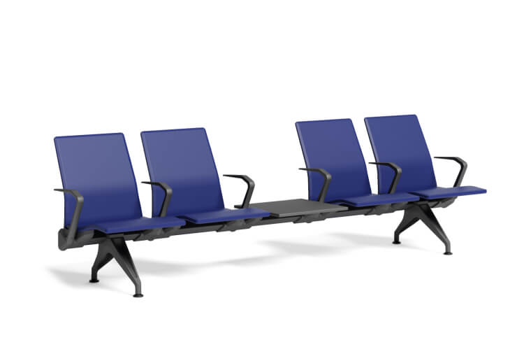 PZ Series  Airport Public Benches 4 Seater with table